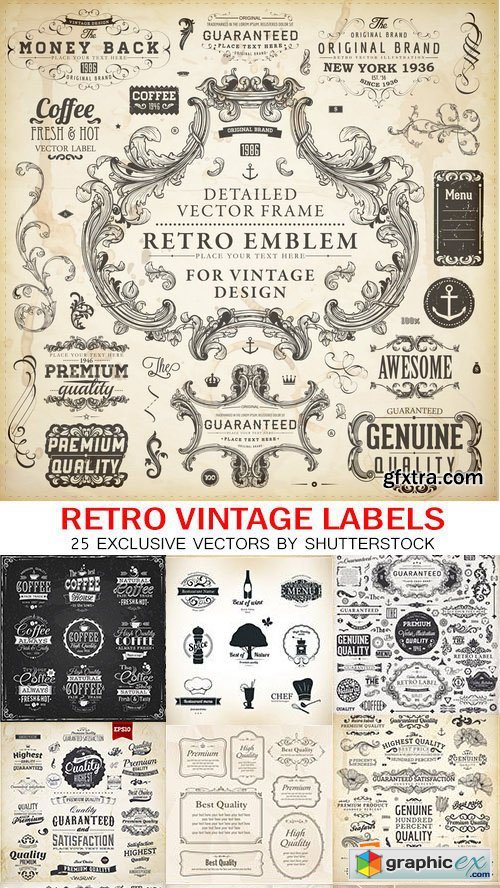 Amazing SS - Retro Vintage labels 2, 25xEPS