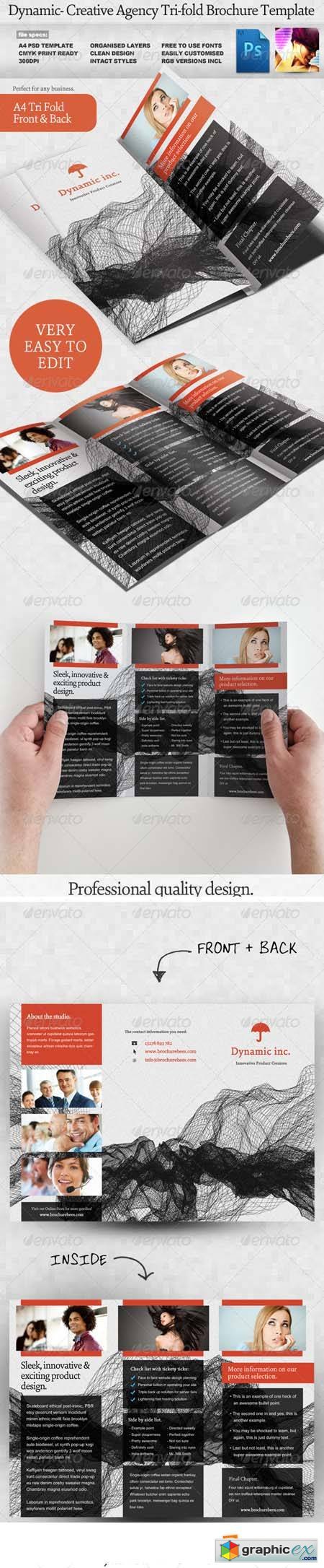 Dynamic Tri-fold Brochure Template Photoshop