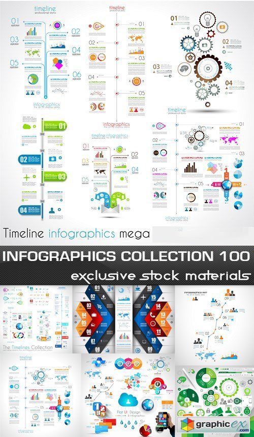 Collection of infographics vol.100, 25xEPS