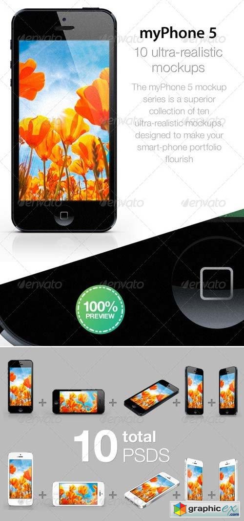 myPhone5: Web/App Showcase Phone Mockup