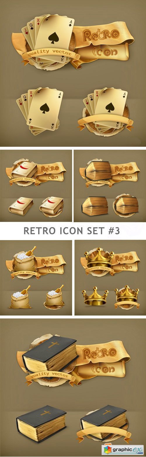 Retro Icon Set 3 - 25xEPS