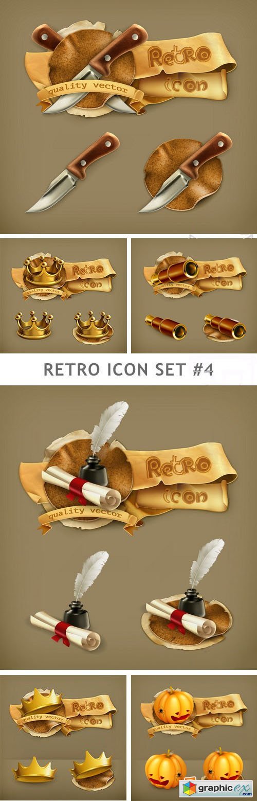 Retro Icon Set 4 - 25xEPS