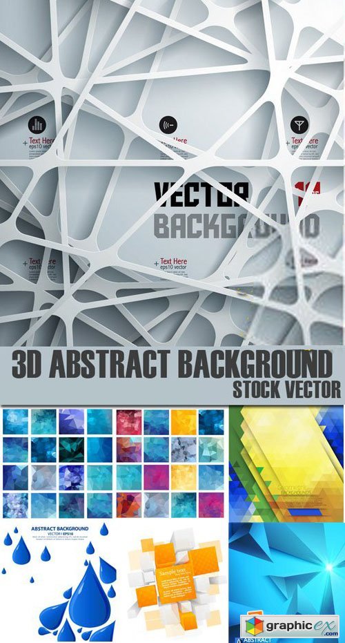 Stock Vectors - 3D Abstract Background, 25xEps