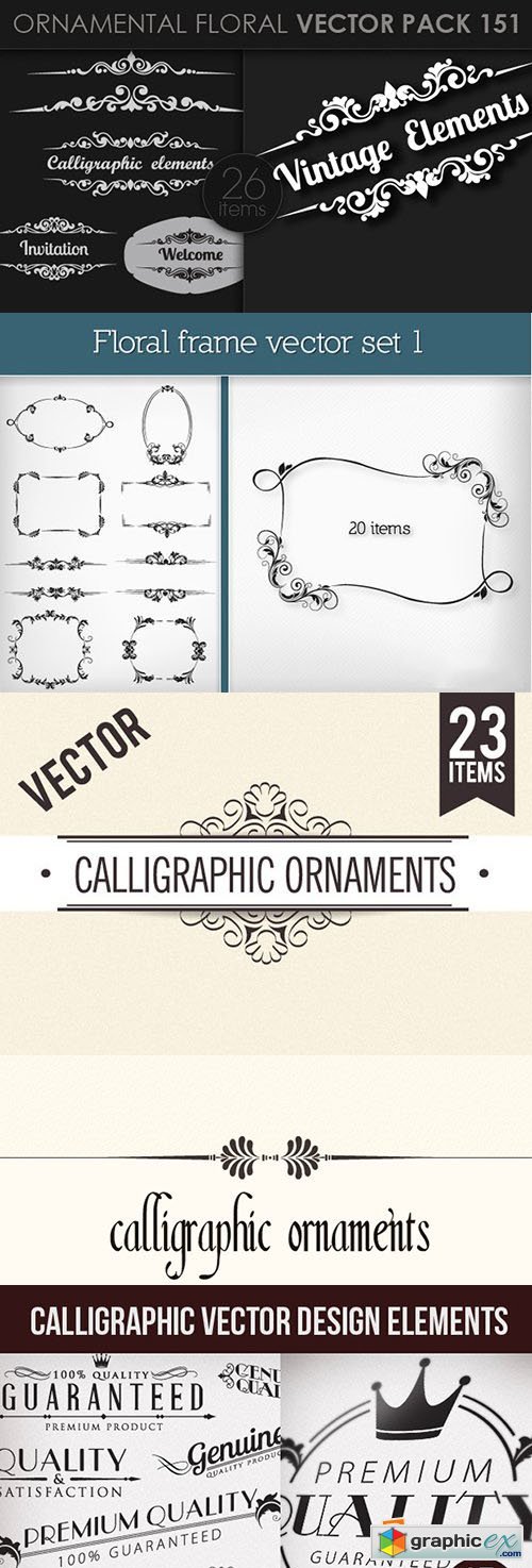 215 Decorative Vector Frames & Ornaments