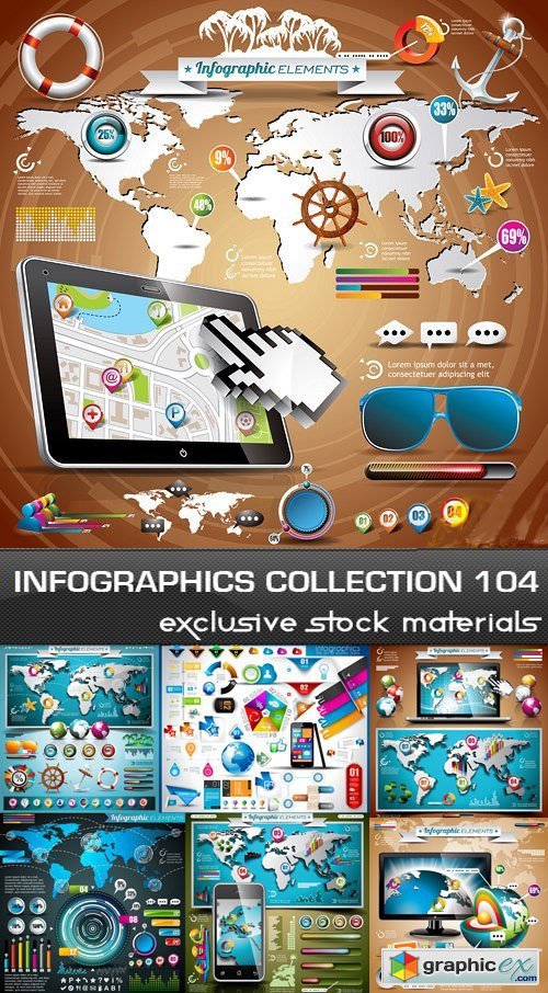 Collection of infographics vol.104, 25xEPS