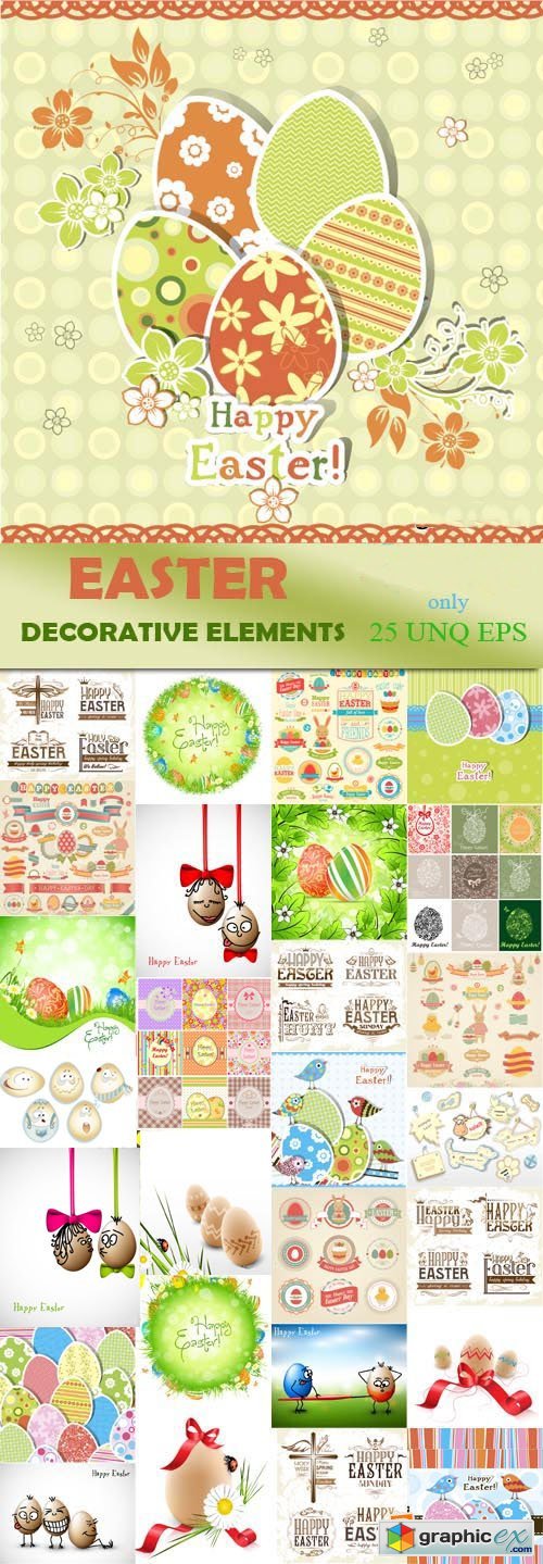 Easter decorative elements, 30xEPS