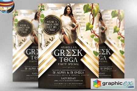 Creativemarket Greek Toga Flyer Template 34570