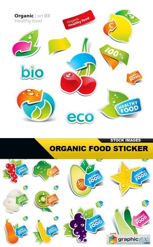 Organic Food Stickers 45xEPS