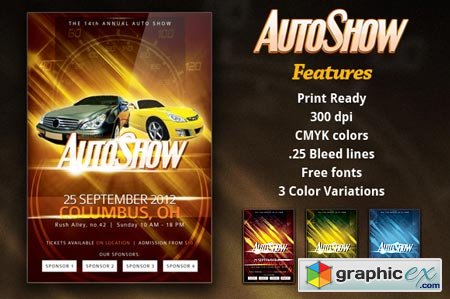 Creativemarket AutoShow Flyer Template 983