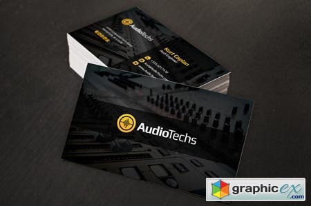 Creativemarket Audio Engineer Business Cards + Logo 7357