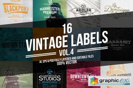 Creativemarket Vintage Labels & Badges Vol.4 27770