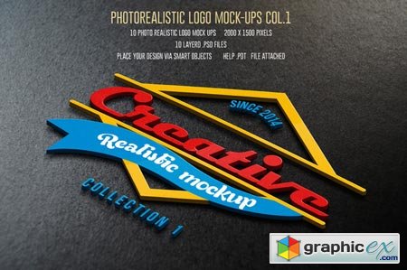 Creativemarket 10 Photorealistic Logo Mock-Ups Col.1 31257