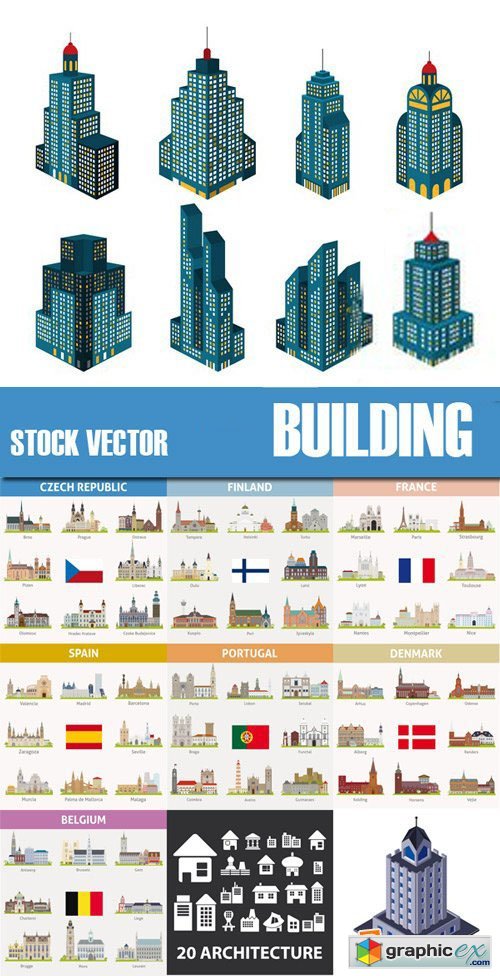 Stock Vectors - Building, 25xEps