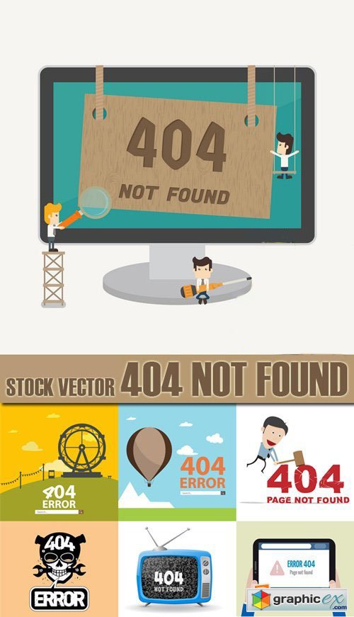 Stock Vectors - 404 Not Found, 25xEps