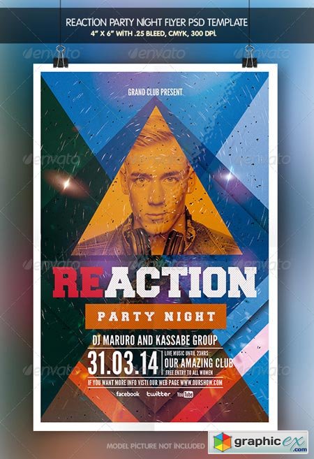 Reaction Party Flyer Template 6927022