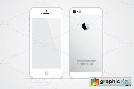 Creativemarket White iPhone 5 vector illustration 4142