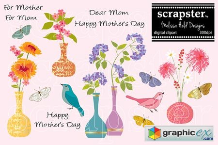 Creativemarket Mother&#039;s Day Card Clipart 36848