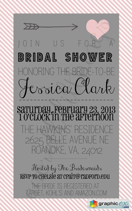Creativemarket Cupid Bridal Shower Invitation 4790