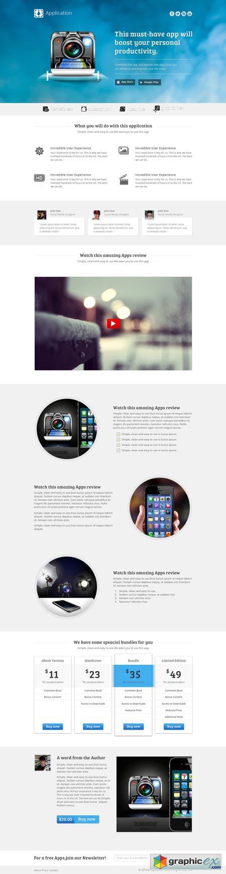 Creativemarket Application - Landing page for apps 4400