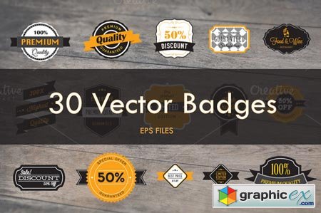 Creativemarket 30 Vector Badges 21411
