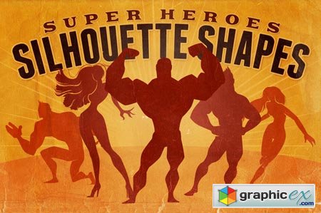Creativemarket Silhouette Shapes - Super Heroes 26110