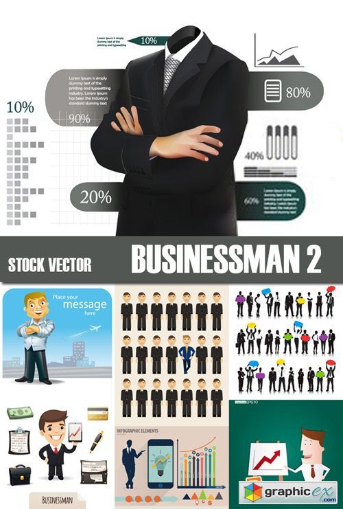 Stock Vectors - Businessman 2, 25xEps