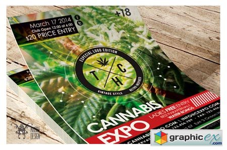 Creativemarket Cannabis Expo Flyer 8195