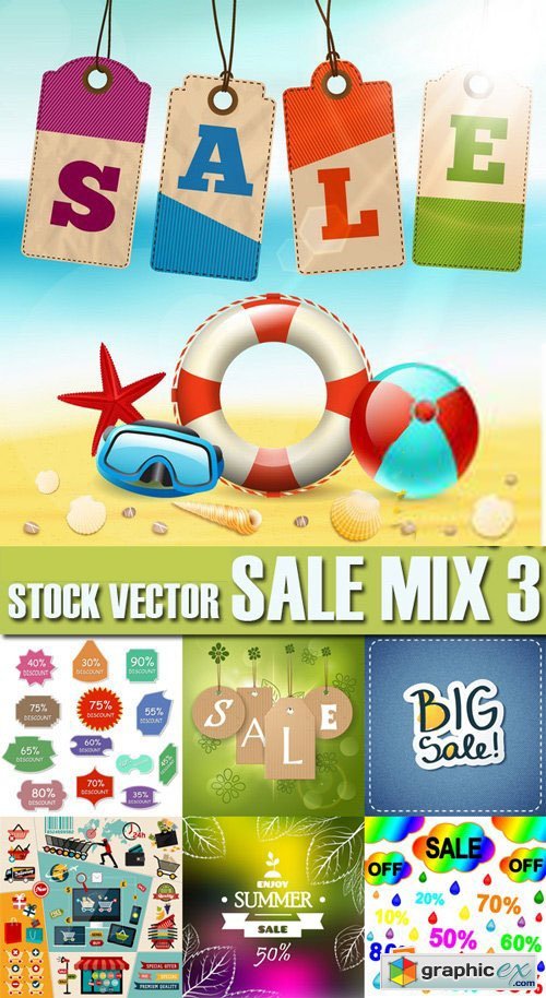 Stock Vectors - Sale Mix 3, 25xEPS