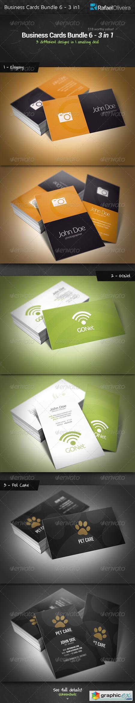 Business Cards Bundle 6 - 3 in 1 3556626