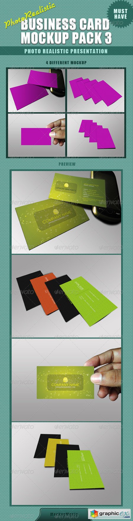 Photorealistic Business Card Mockup 3