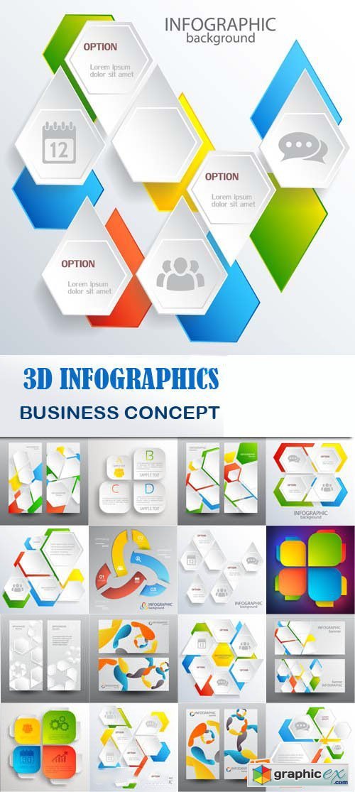 3D infographics business concept, 25xEPS