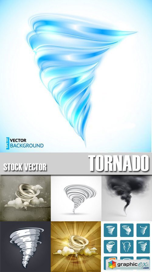 Stock Vectors - Tornado, wind, whirlwind, 25xEPS