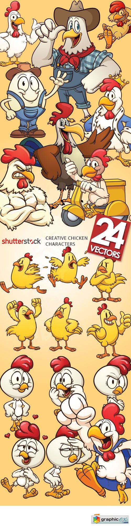 Chicken Characters 24xEPS