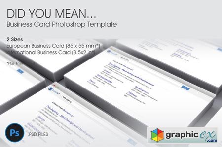 Did You Mean Business Card Template 41850