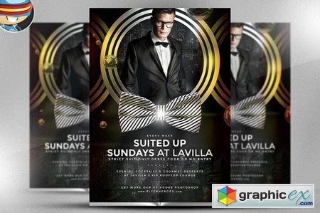 Suited Up Sundays Flyer Template 41228