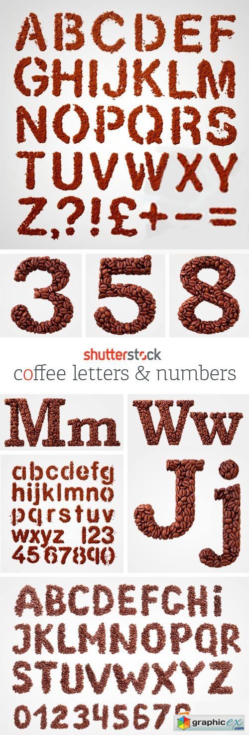 Amazing SS - Coffee Letters & Numbers, 40xJPGs