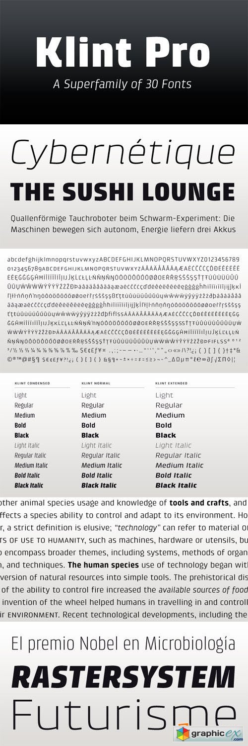 Klint Font Family - 29 Fonts