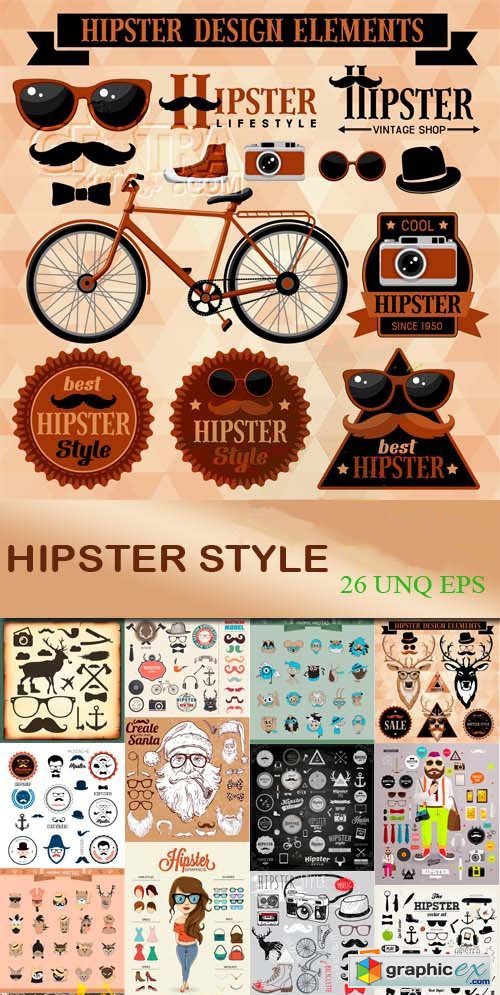 Hipster style, 26xEPS
