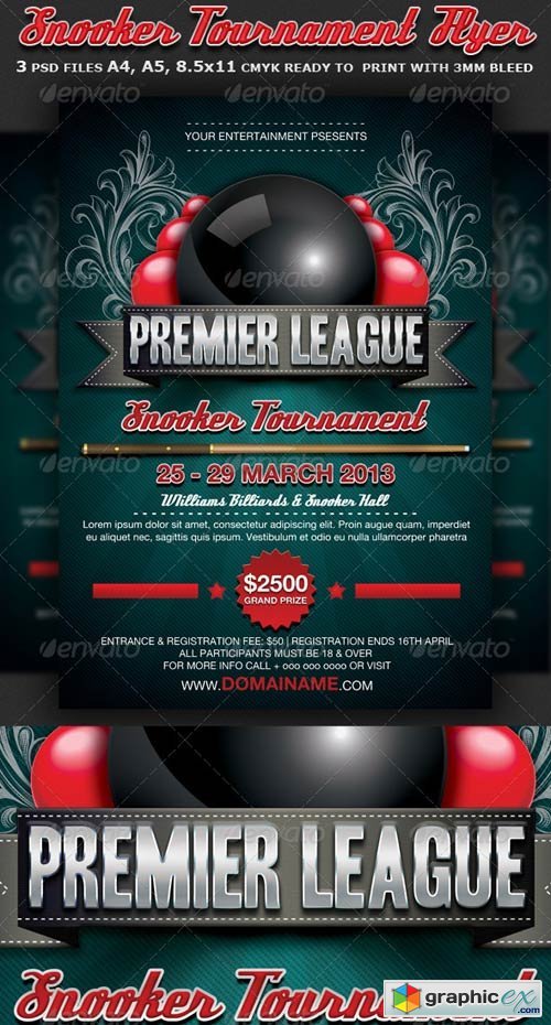Free pool tournament flyer template