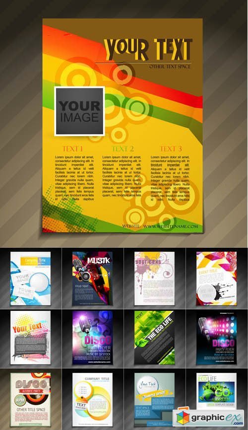 Brochure or flyer abstract design, 25xEPS