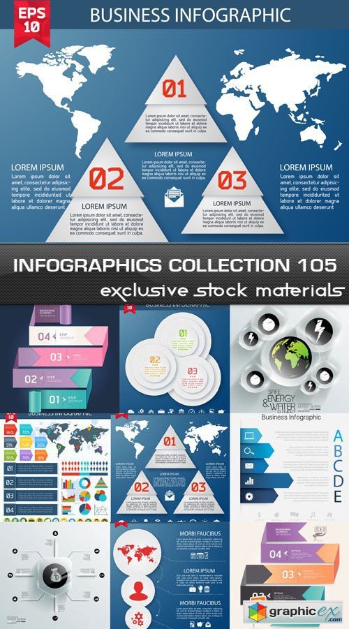 Collection of infographics vol.105, 25xEPS