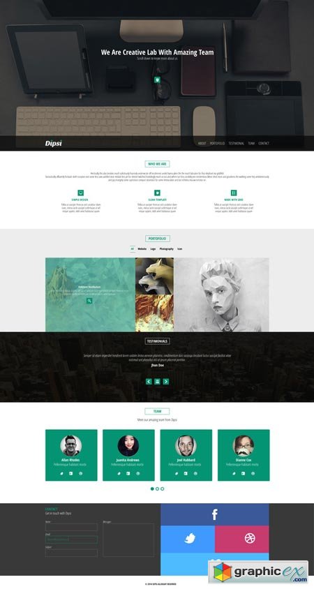Creative One-Page PSD Template 39152