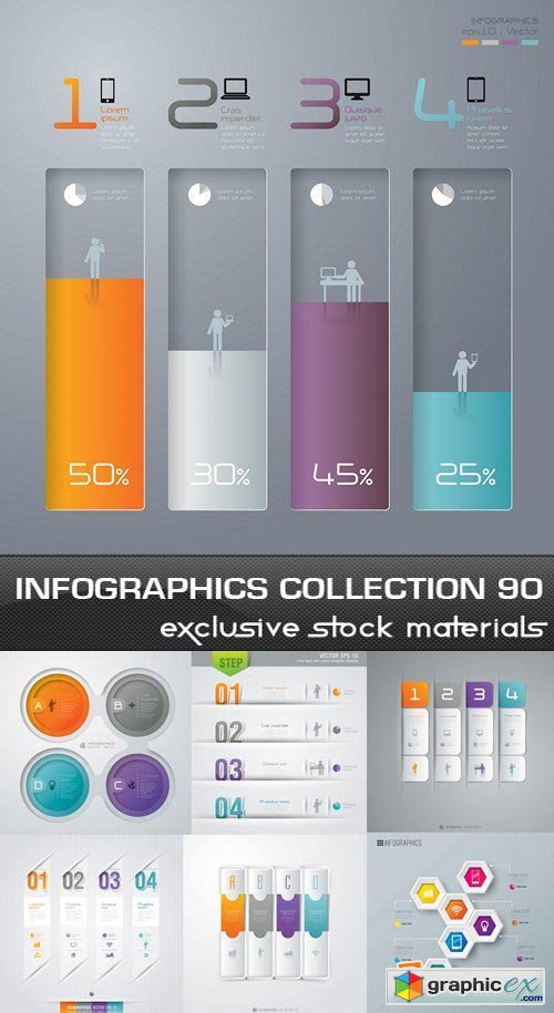 Collection of infographics vol.90, 25xEPS