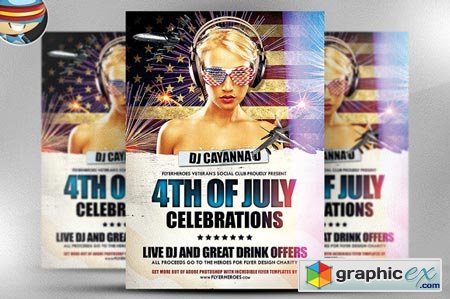 4th July Flyer Template 40954