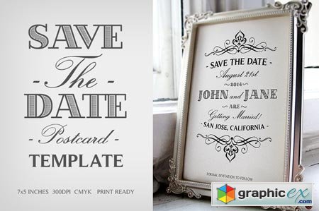 Save The Date Postcard Template V.1 41171