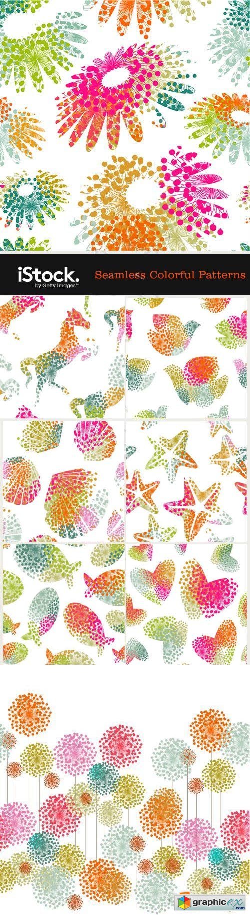 Seamless Colorful Patterns 19xEPS