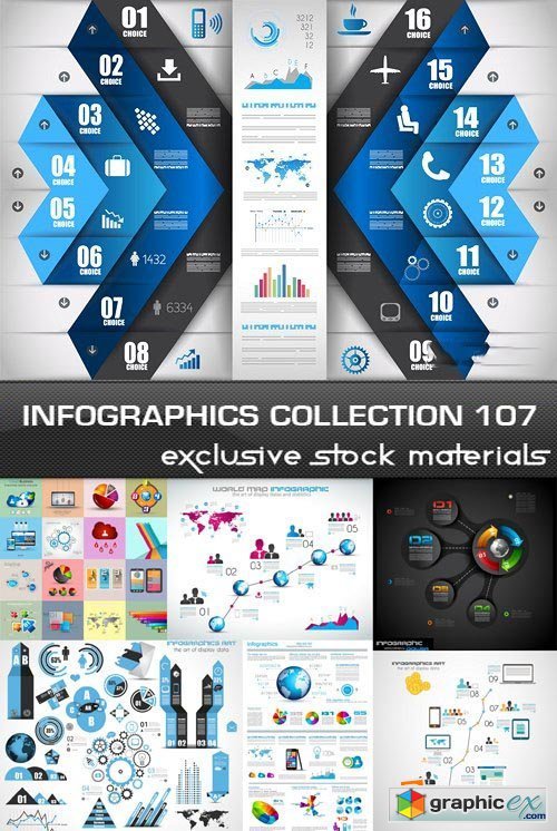 Collection of infographics vol.107, 25xEPS