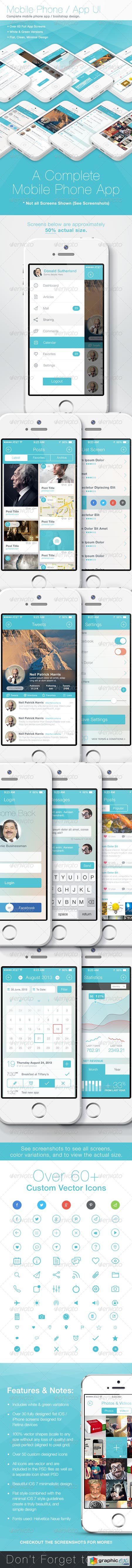 Flat Phone Mobile App Bootstrap UI 5543620