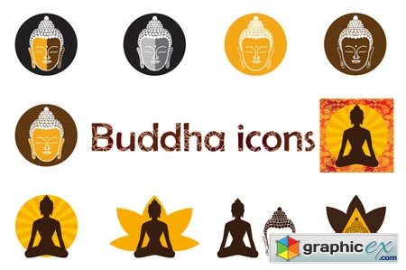 Set of Buddha icons. 43953