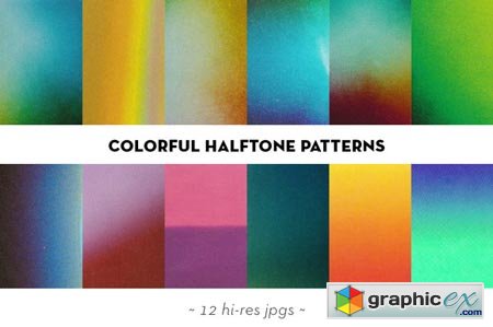 Colorful halftone textures set 30731